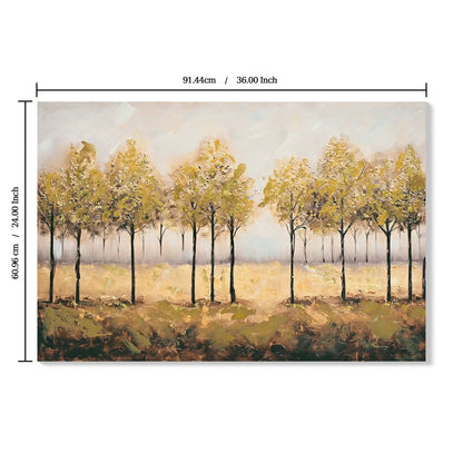 Canvas Art depicting abstract autumn forest with tan-leaved trees by Unique Piece Furniture on Tampa Home & Garden Store