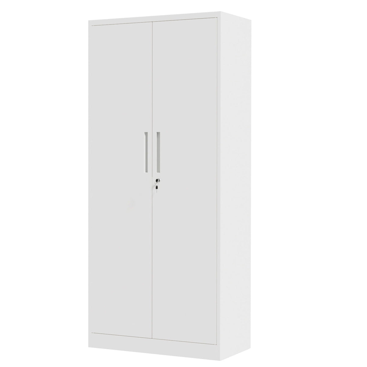 Steel two-door garage storage cabinet with adjustable shelves and lock, white, HouseOfZazla on Tampa Home & Garden Store