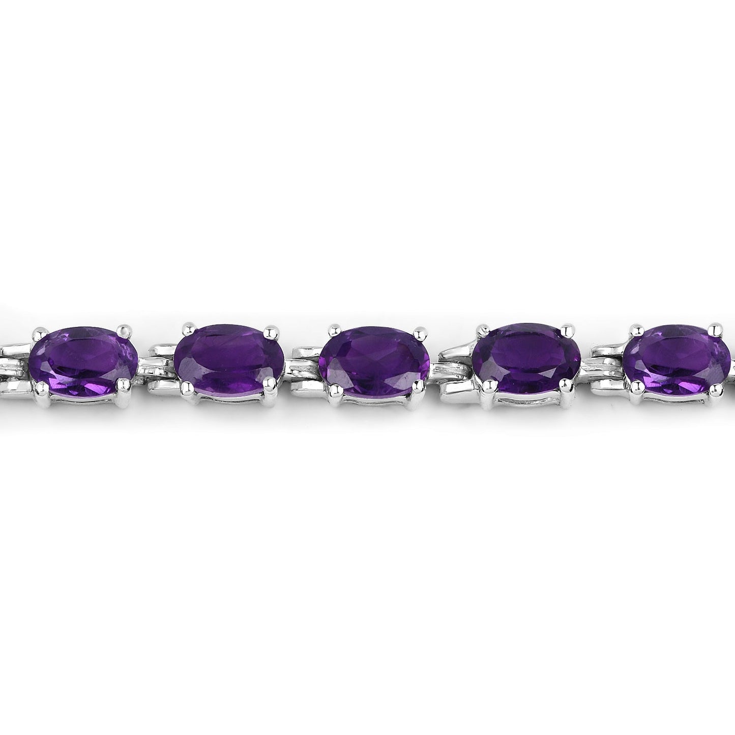 Genuine amethyst bracelet with five oval purple stones set in .925 sterling silver on Tampa Home & Garden Store