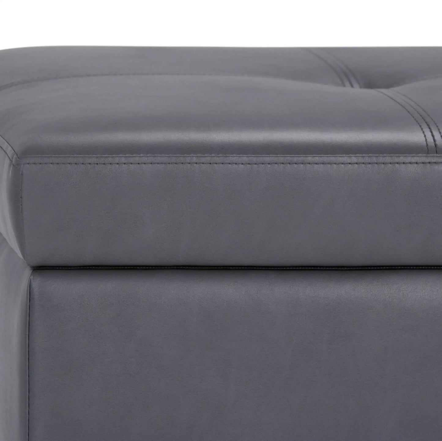 Oregon Contemporary Storage Ottoman Bench With Tray gray leather, Unique Piece Furniture on Tampa Home & Garden Store