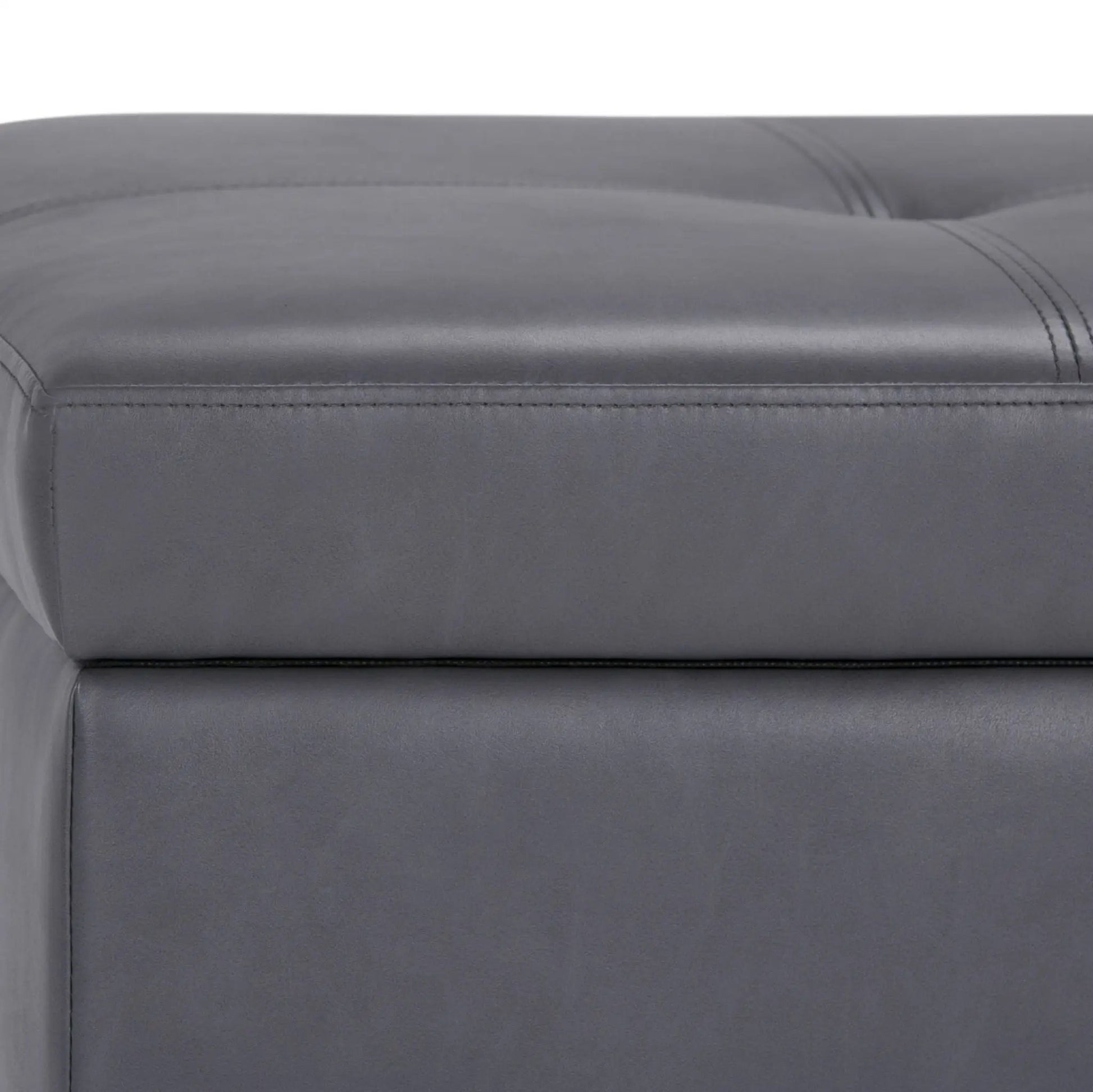 Oregon Contemporary Storage Ottoman Bench With Tray gray leather, Unique Piece Furniture on Tampa Home & Garden Store