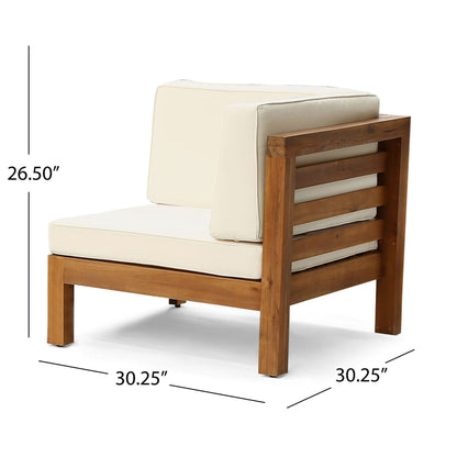 Oana 3 Piece Loveseat Set with Coffee Table in acacia wood and cream cushions HouseOfZazla on Tampa Home & Garden Store