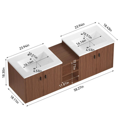 Soft Close Doors Vanity and Storage Shelves