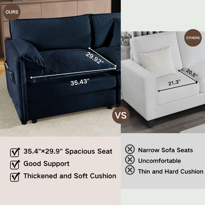 Modular sectional sofa navy deep-seat with ottoman by HouseOfZazla on Tampa Home & Garden Store