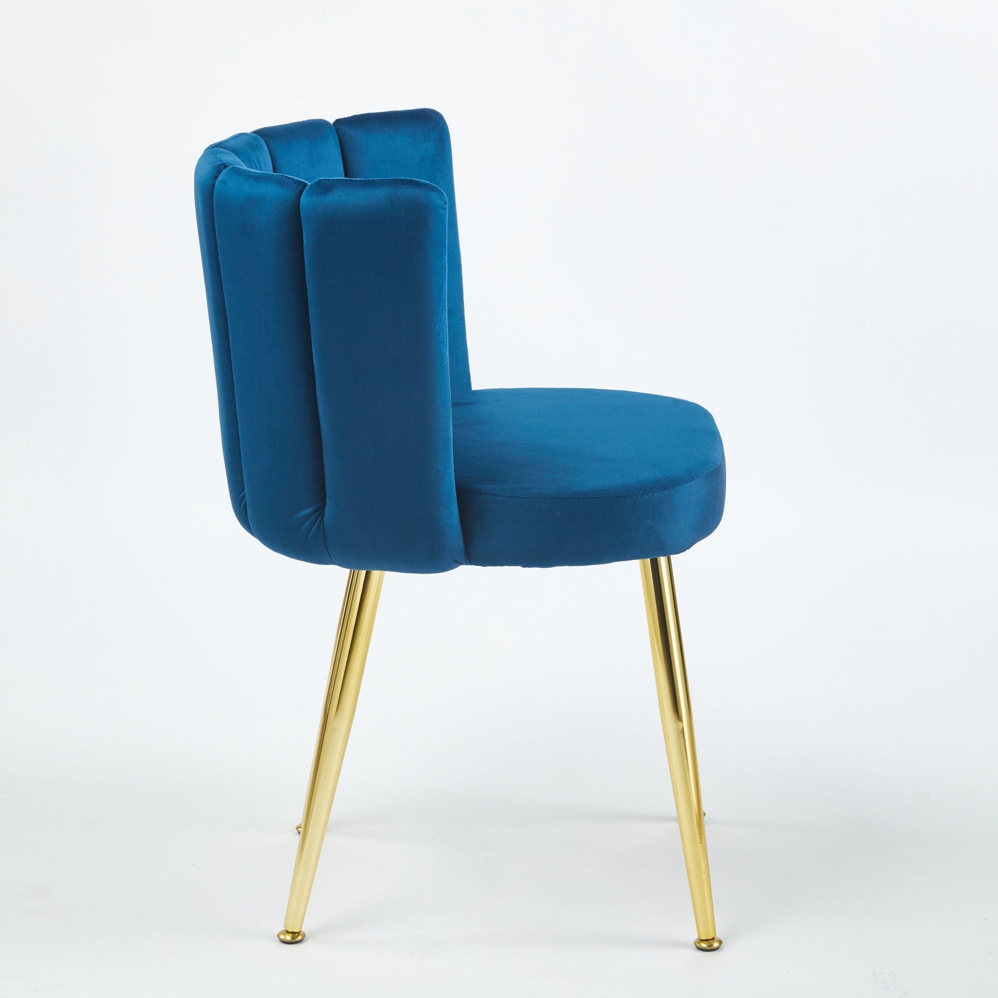 Ergonomic dining chair set of 2 in blue velvet with gold legs HouseOfZazla on Tampa Home & Garden Store