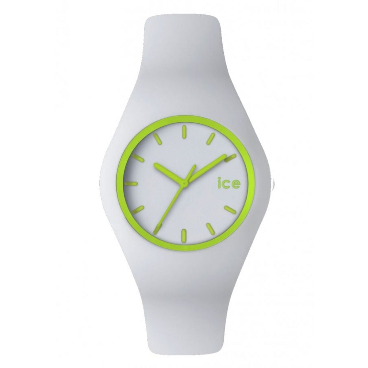 ICE Unisex Crazy watch with white silicone strap and neon lime bezel on Tampa Home & Garden Store