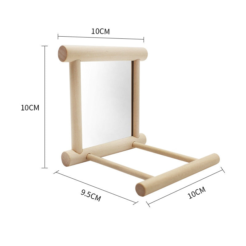 Bird stand with mirror wooden natural finish Sell My Stuff on Tampa Home & Garden Store