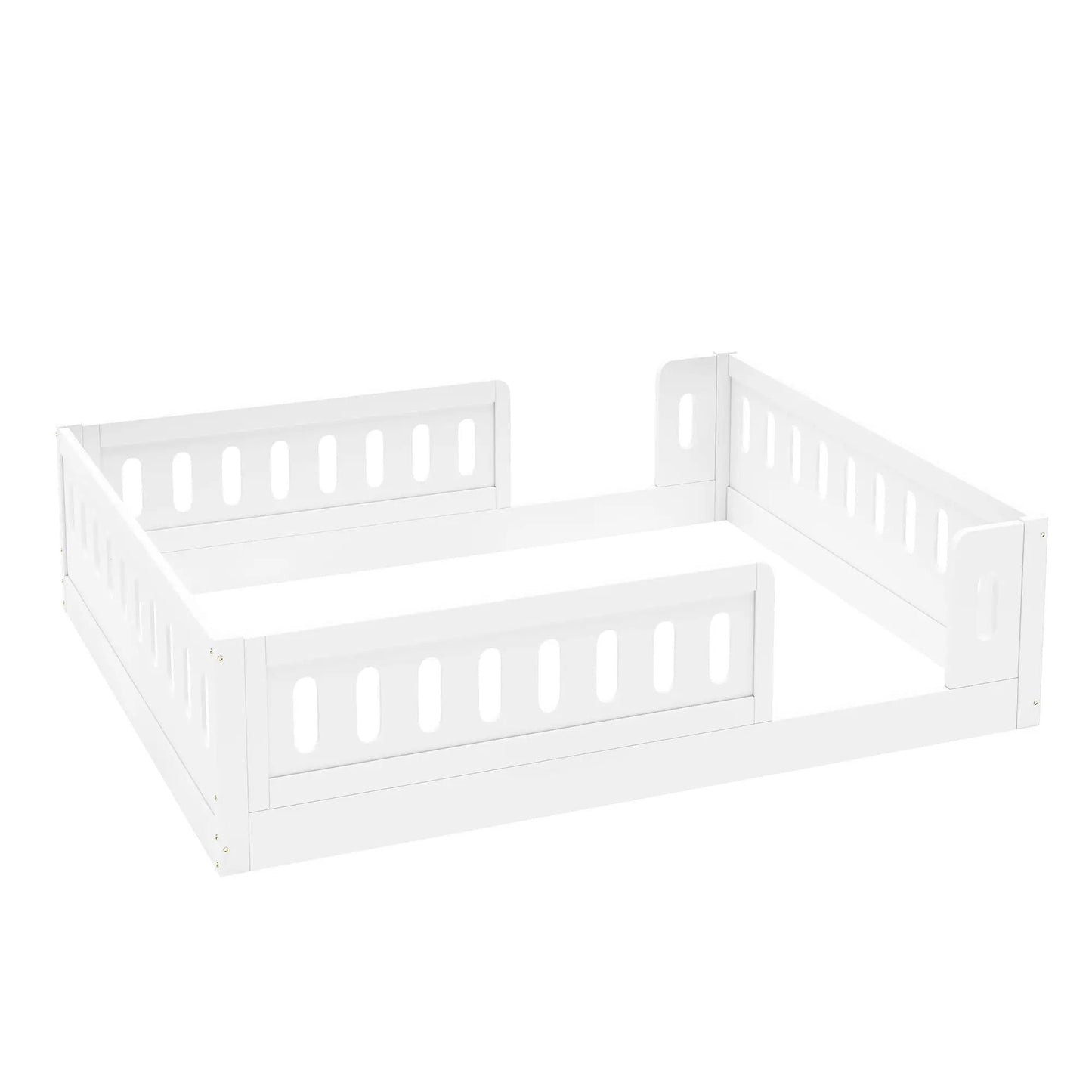 Platform bed with dual white guard rails by Unique Piece Furniture on Tampa Home & Garden Store