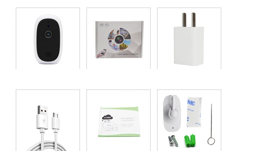 Security network camera with white body and black front, 6-item kit incl box and USB cable on Tampa Home & Garden Store