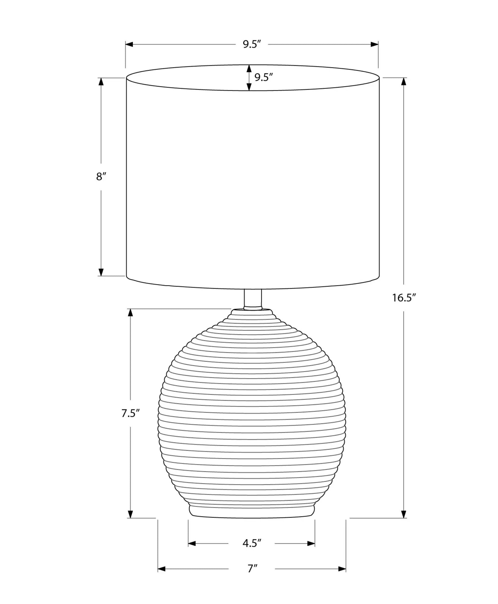 Table lamp black resin contemporary by Unique Piece Furniture with ribbed spherical base shade on Tampa Home & Garden Store