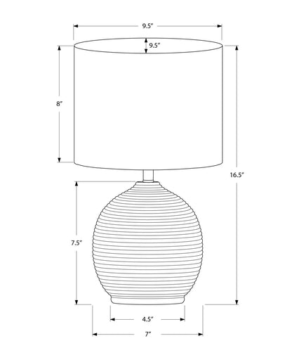 Table lamp black resin contemporary by Unique Piece Furniture with ribbed spherical base shade on Tampa Home & Garden Store