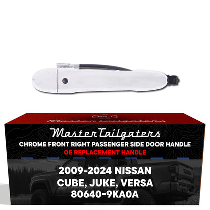 Chrome exterior door handle replacement for Nissan Cube/Juke/Versa front-right w/o keyhole cover on Tampa Home & Garden Store