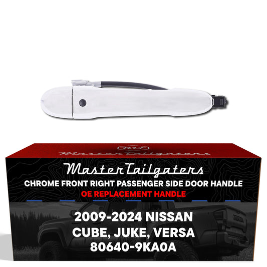 Chrome exterior door handle replacement for Nissan Cube/Juke/Versa front-right w/o keyhole cover on Tampa Home & Garden Store