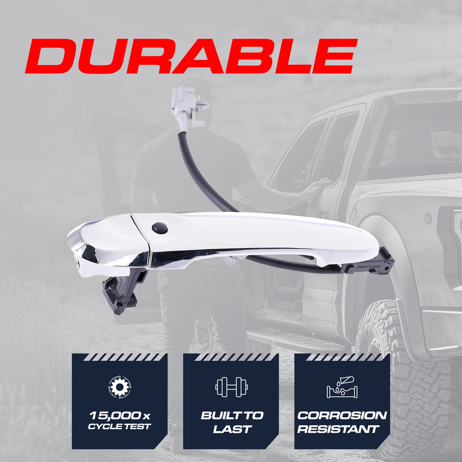 Door handle chrome replacement for Nissan Cube/Juke/Versa by Master Tailgaters, front right on Tampa Home & Garden Store