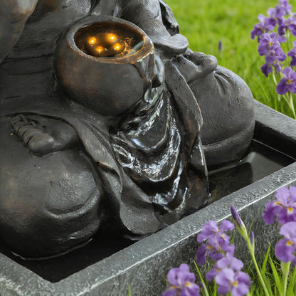 a Serene Outdoor Buddha Resin Waterfall Fountain