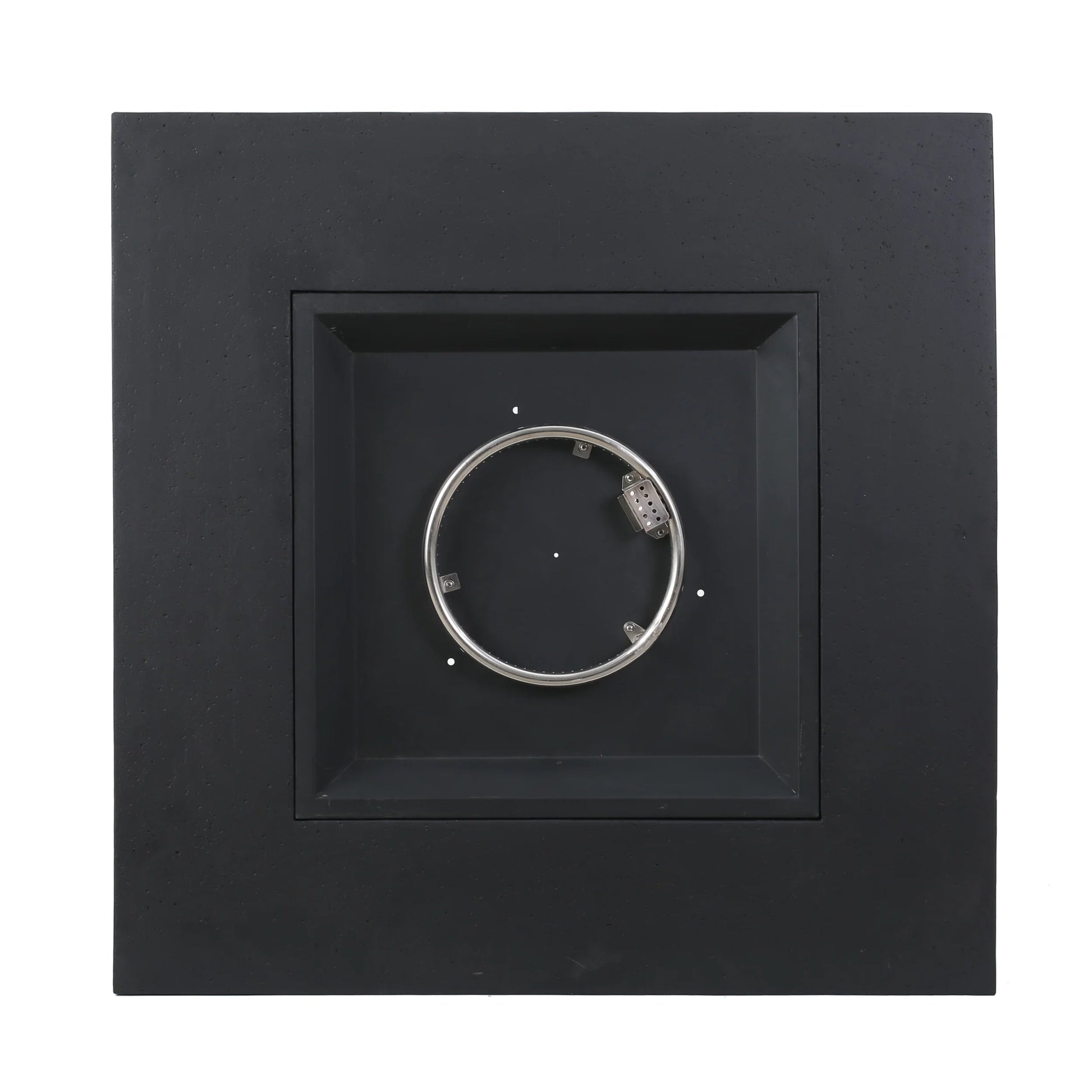 Outdoor 50k BTU propane fire pit dark grey with tank holder, circular burner inside inset on Tampa Home & Garden Store