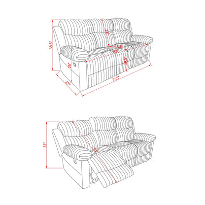 Brenda Sofa With Manual Recline and Firm Support