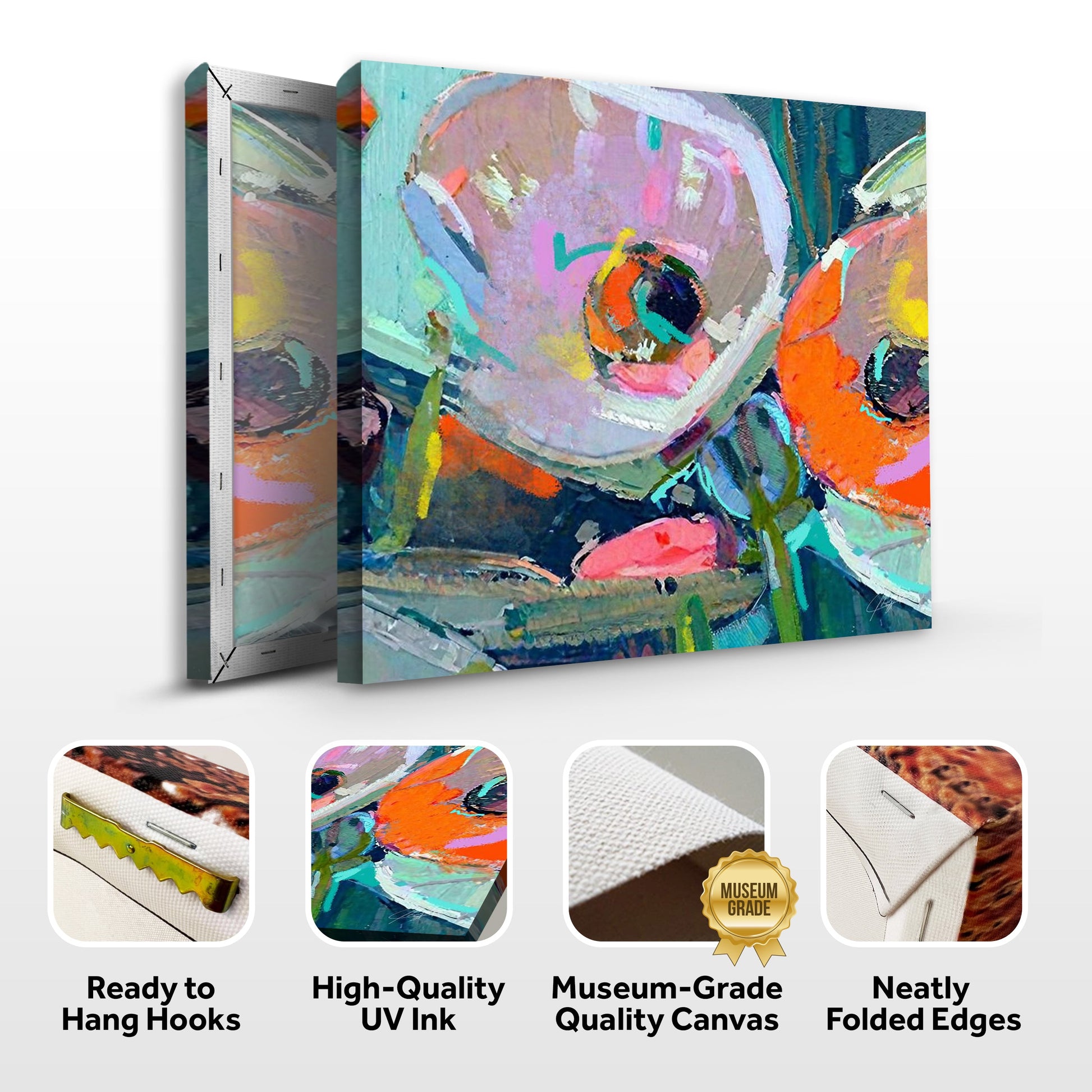 Canvas Print Chromatic Pulse, 3-panel abstract colorful artwork by Tailored Canvases on Tampa Home & Garden Store