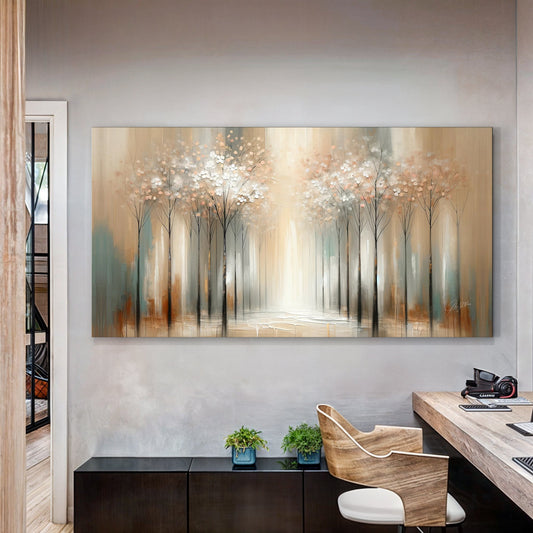 Canvas Print Serenity Bloom by Tailored Canvases; gradient backdrop with delicate blossoms on Tampa Home & Garden Store