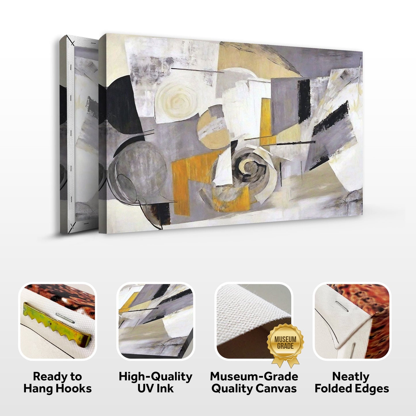 Canvas Print Focus Tailored Canvases abstract crafting canvas neutral tones orange accents on Tampa Home & Garden Store