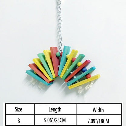 Parrot nibble toy rainbow wooden sticks with beads, hanging chain Sell My Stuff Bird Toys on Tampa Home & Garden Store