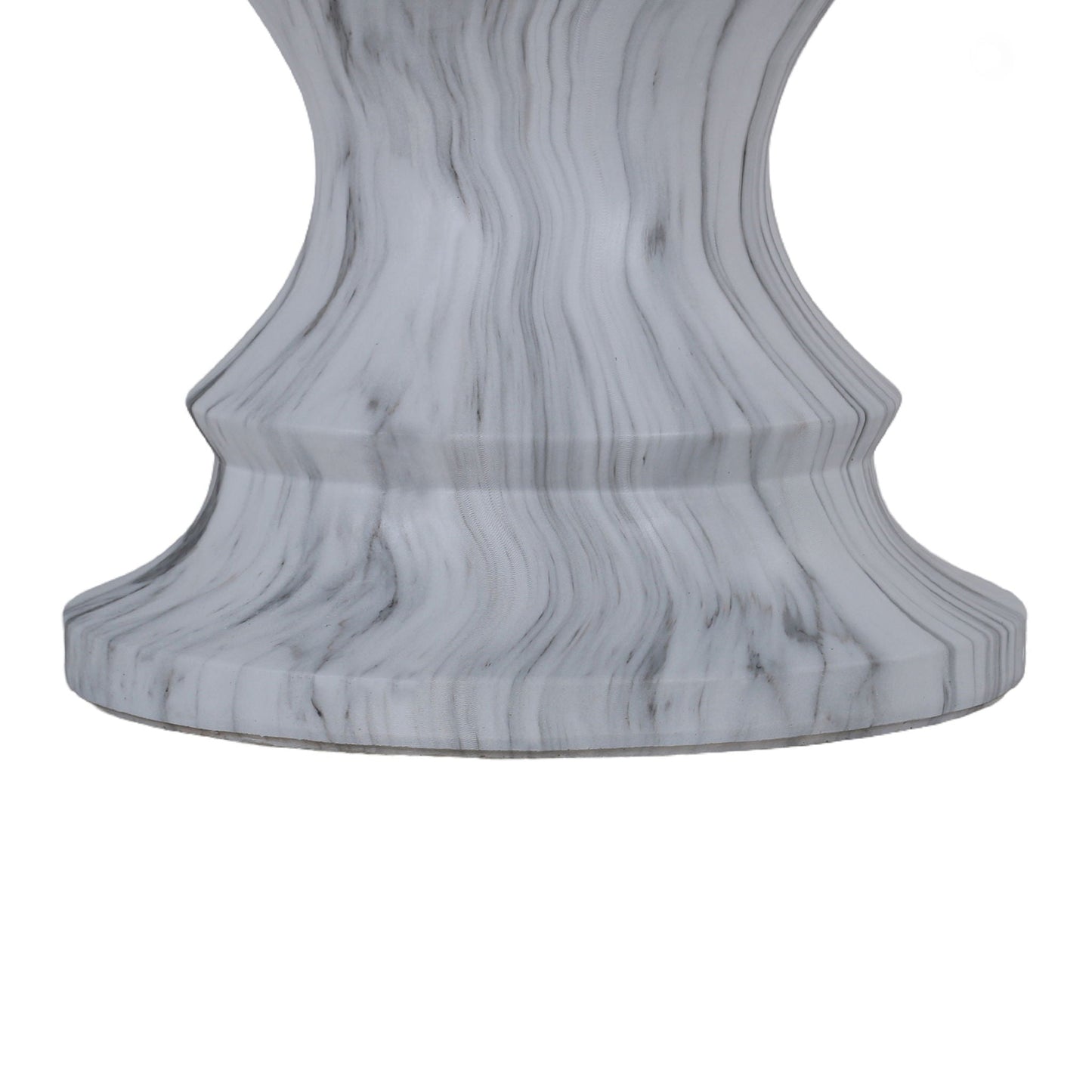 Geometric Faux Marble Round Table and Stand