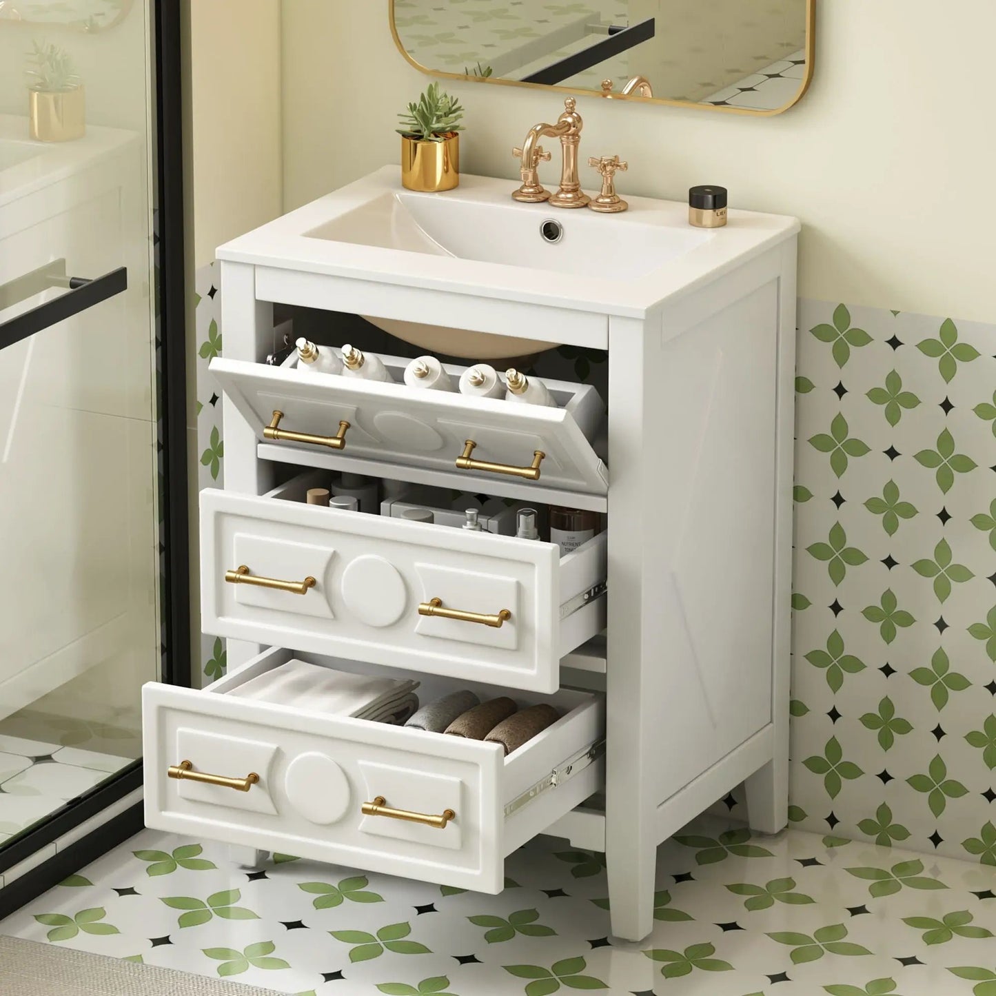 Bathroom Vanity With Sink Free Standing Cabinet
