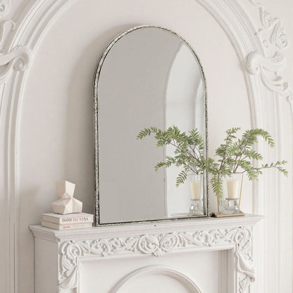 Arched wall mirror with shatterproof glass in a silver frame by HouseOfZazla on Tampa Home & Garden Store
