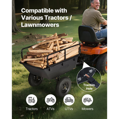 Dump trailer 500 lbs, 10 cu ft, black plastic cart for ATVs by HouseOfZazla on Tampa Home & Garden Store