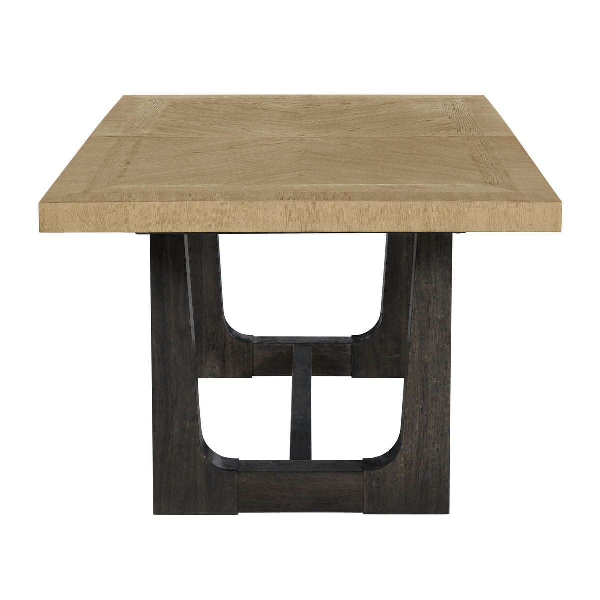 Bar table with trestle base, light brown solid wood top HouseOfZazla on Tampa Home & Garden Store