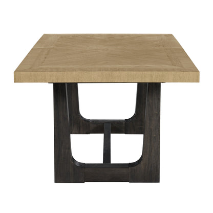 Bar table with trestle base, light brown solid wood top HouseOfZazla on Tampa Home & Garden Store