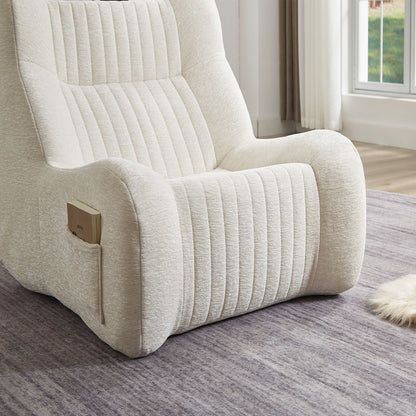 Bean Bag Chair For Adults in cream chenille memory foam by HouseOfZazla for living room on Tampa Home & Garden Store