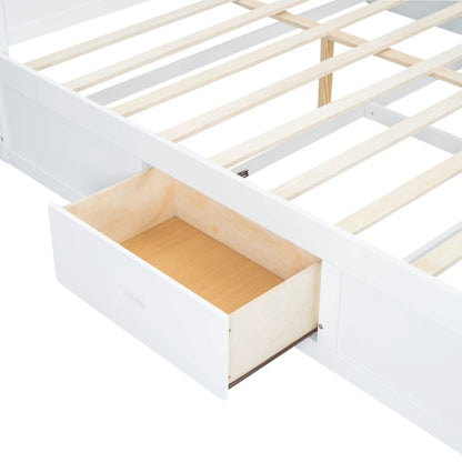 Platform Bed With Storage Headboard USB Drawers
