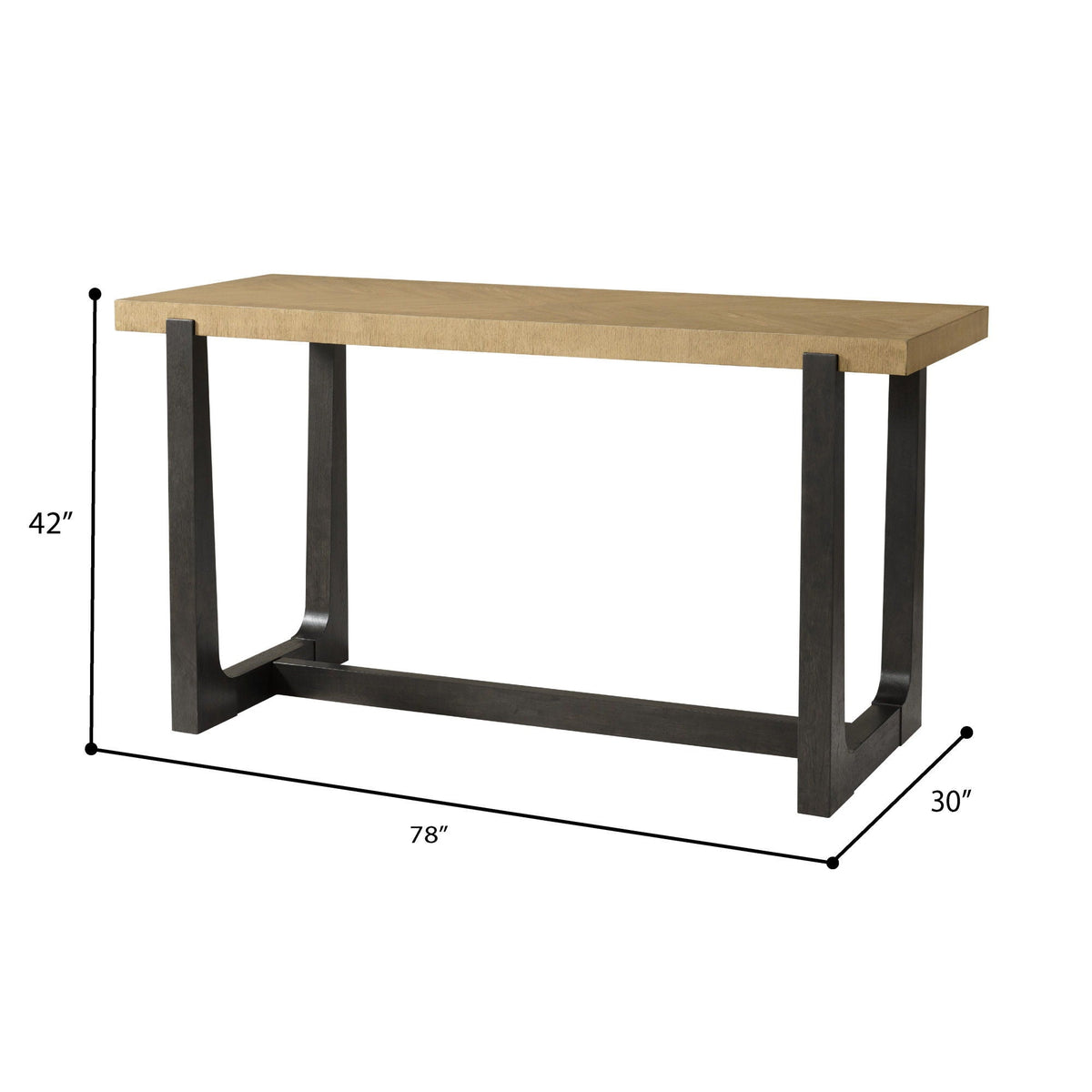 Bar table with trestle base in light brown solid wood 78in long by HouseOfZazla on Tampa Home & Garden Store