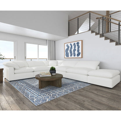Segoura modular sectional with ottoman, white upholstery, 2-piece living room set on Tampa Home & Garden Store