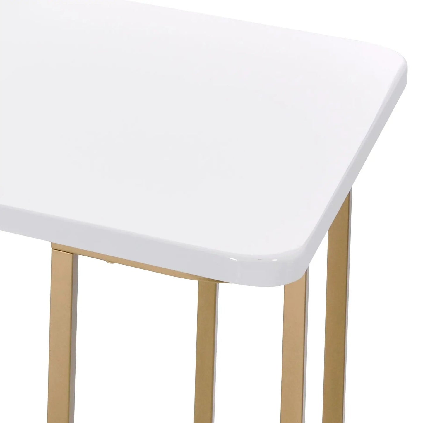 Estie Writing Desk White and Gold Finish