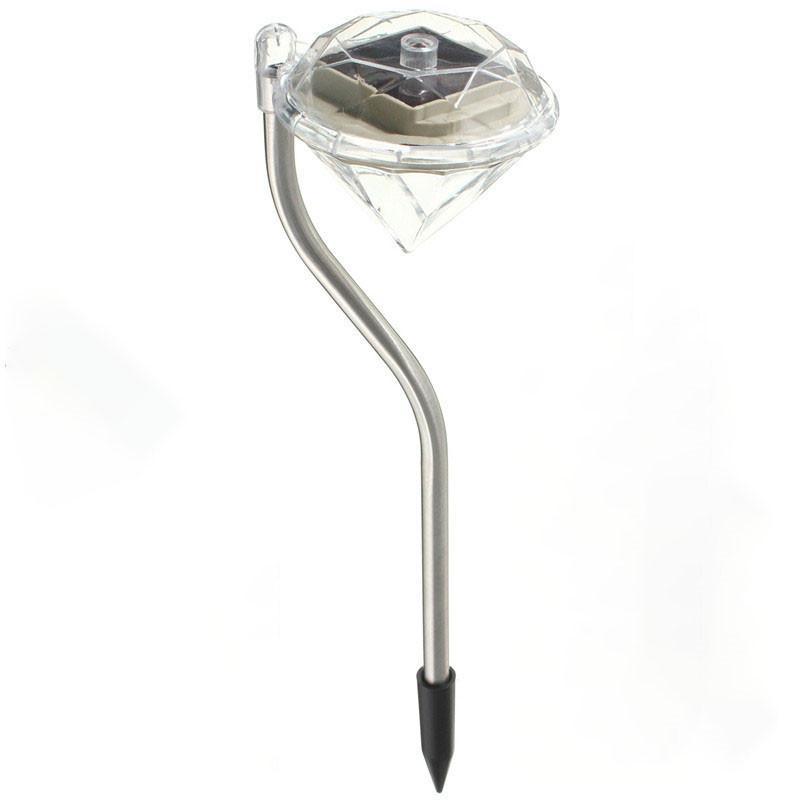 4 Pack Solar Diamond LED Lights and Garden Stakes