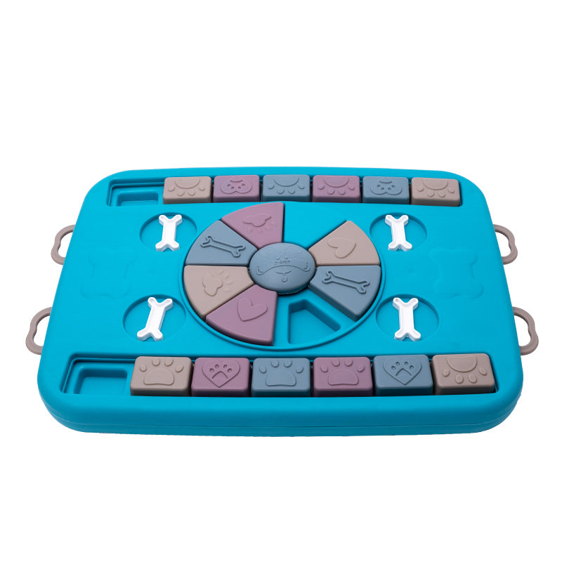 Interactive blue dog puzzle toy with rotating center and bone tiles for dogs Sell My Stuff on Tampa Home & Garden Store