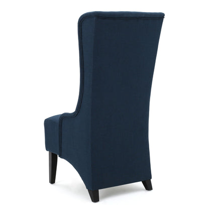 Upholstered dining chair set navy blue with high back birch wood legs HouseOfZazla on Tampa Home & Garden Store