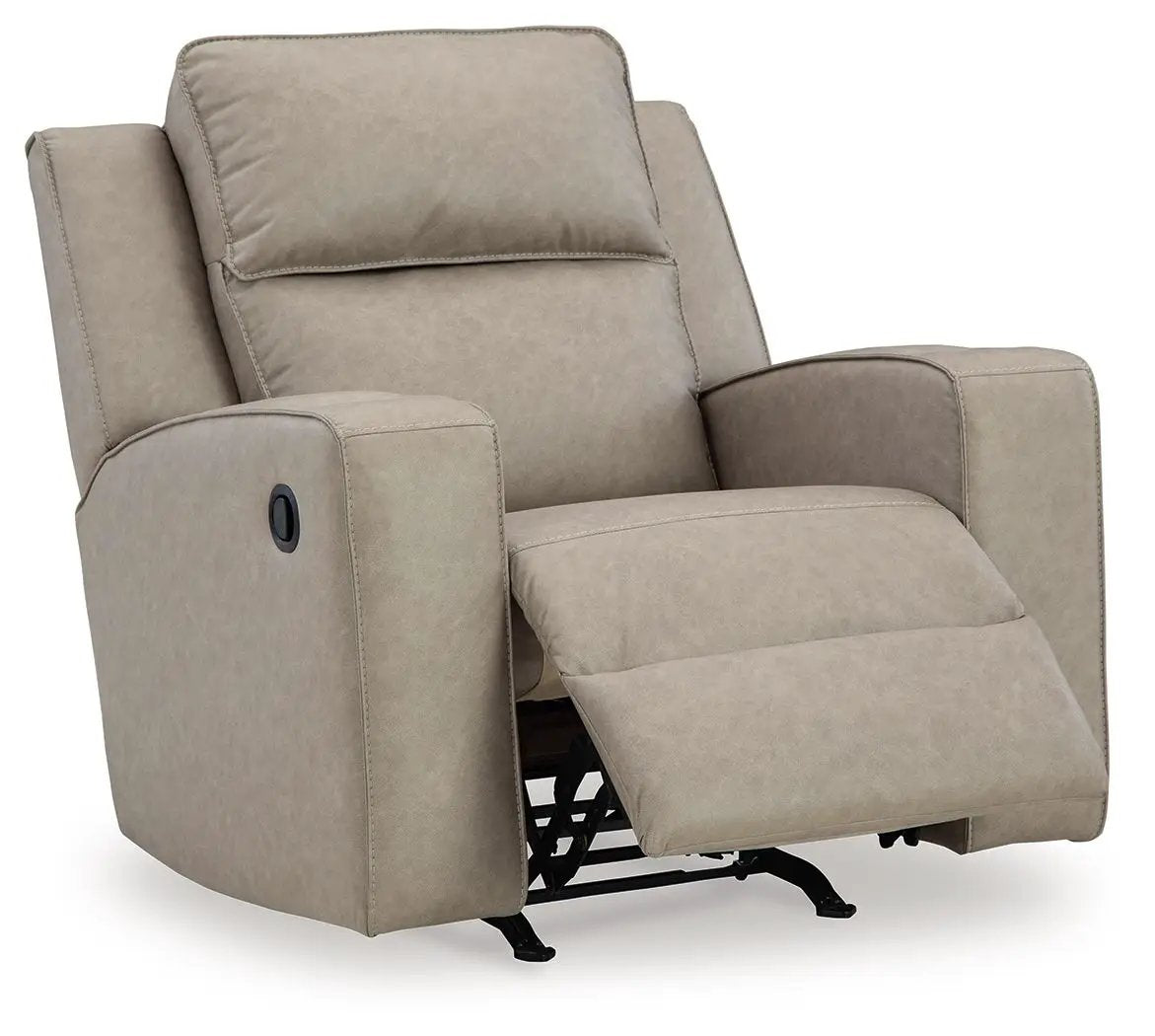 Lavenhorne Rocker Recliner Pebble fabric with plush cushions and side lever by Unique Piece on Tampa Home & Garden Store