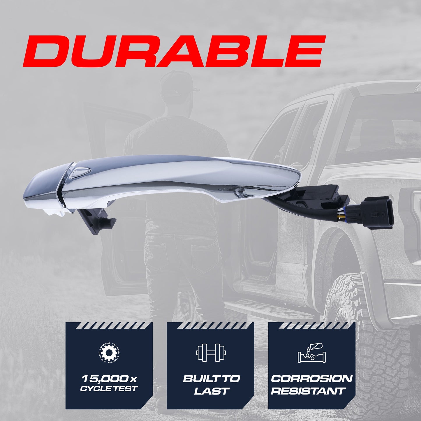 Chrome exterior door handle for Nissan Maxima/Murano front-right without keyhole cover on Tampa Home & Garden Store