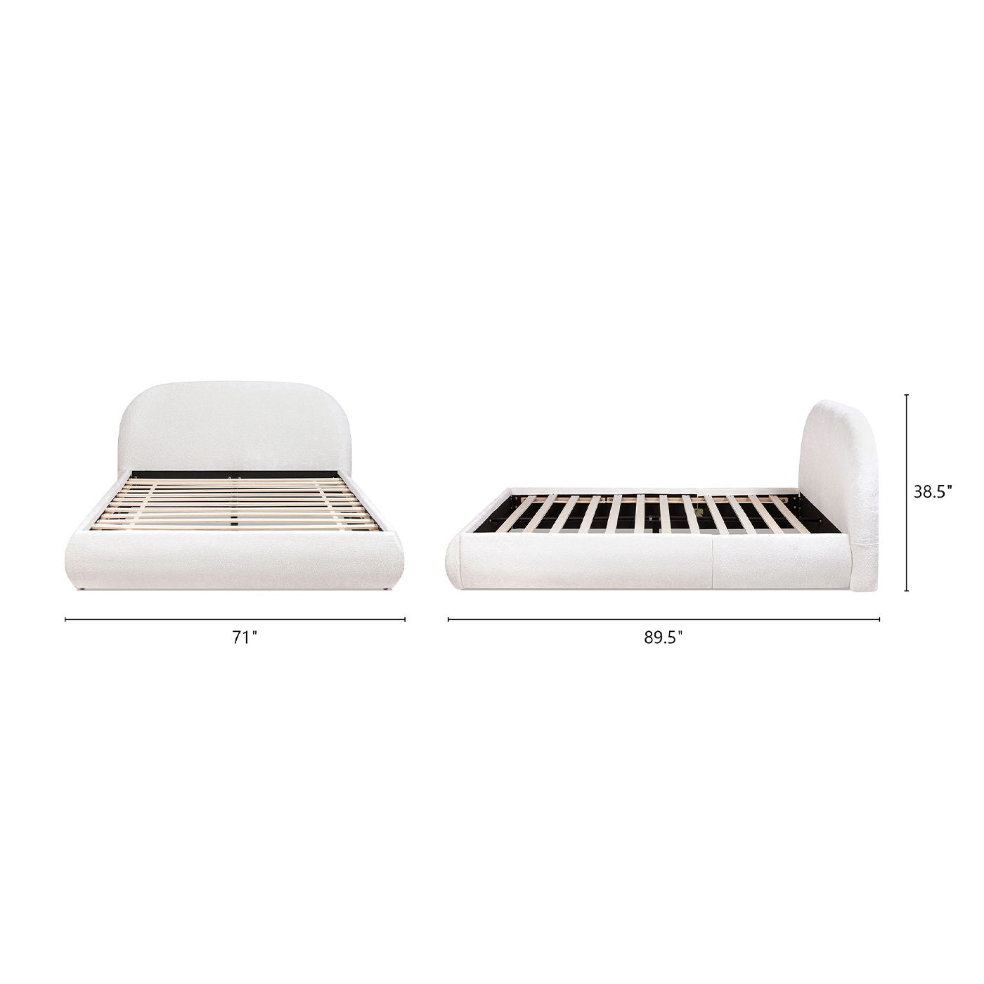 Archie Puffy Upholstered Platform Bed and Frame
