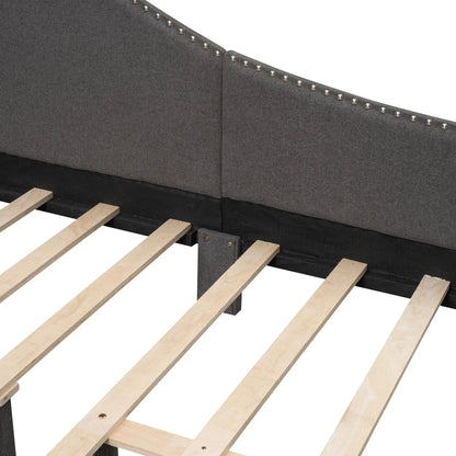 Upholstered Daybed with Headboard and Armrest