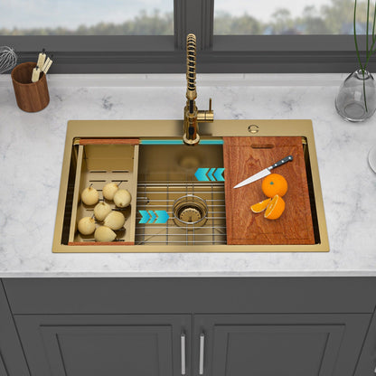 Drop In Kitchen Sink Stainless Steel Workstation