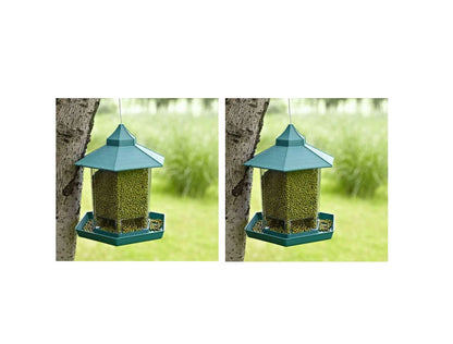 Outdoor Balcony Waterproof Hanging Bird Feeder Sell My Stuff teal roof two feeders on Tampa Home & Garden Store
