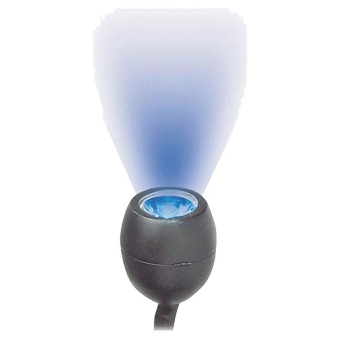 Little Giant LED EggLite Blue pond light in black housing emits blue beam for ponds on Tampa Home & Garden Store