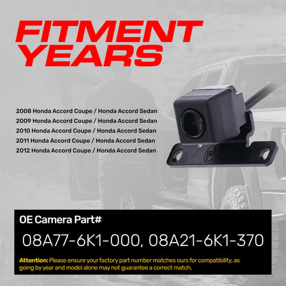 OEM Replacement backup camera for Honda Accord 2008-2012 by Master Tailgaters, black housing on Tampa Home & Garden Store