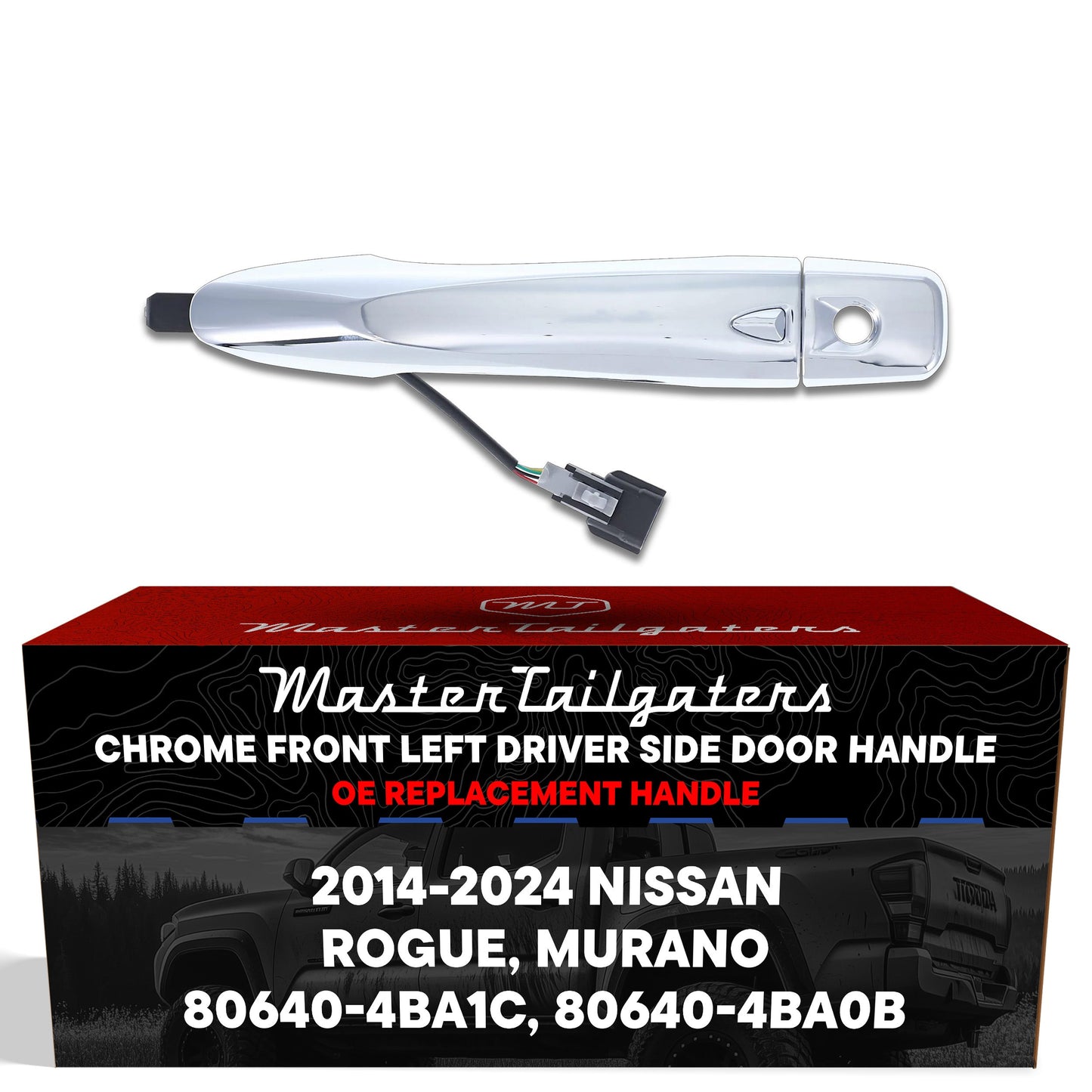 Chrome exterior door handle front left with keyhole for Nissan Murano/Rogue Master Tailgaters on Tampa Home & Garden Store