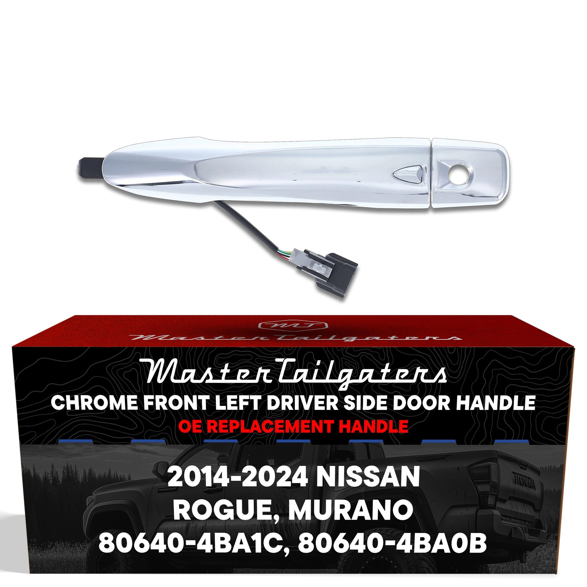 Chrome exterior door handle front left with keyhole for Nissan Murano/Rogue Master Tailgaters on Tampa Home & Garden Store