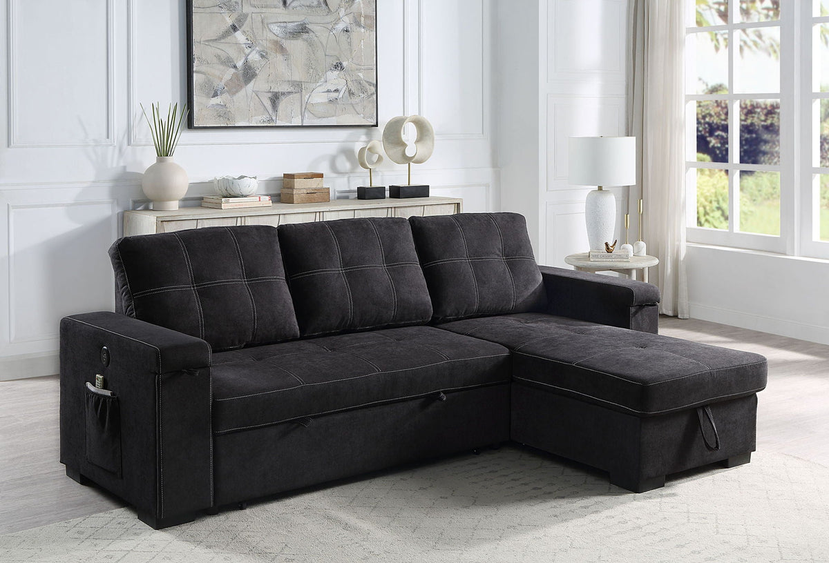 Toby woven sleeper sectional with storage chaise and pockets by HouseOfZazla on Tampa Home & Garden Store